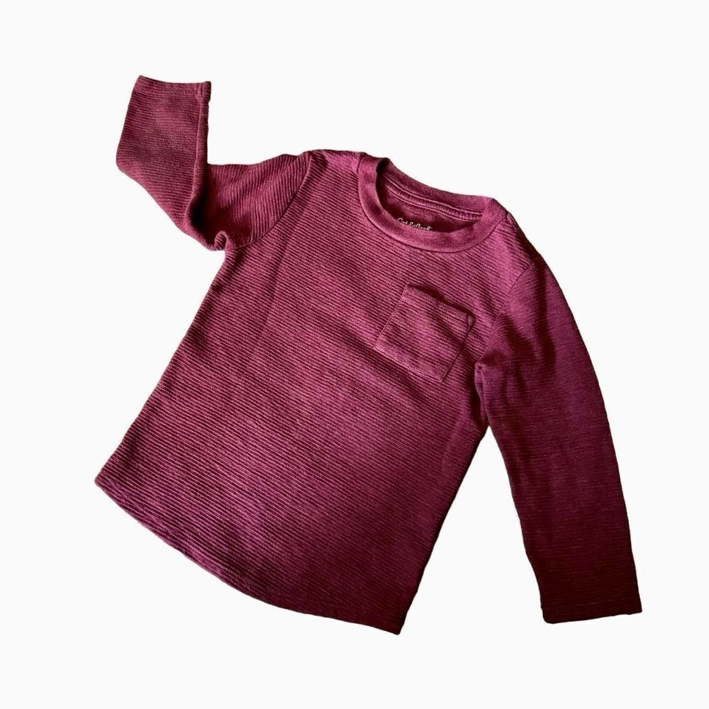 Cat & Jack Maroon Thermal Long Sleeve Shirt Size 3T
